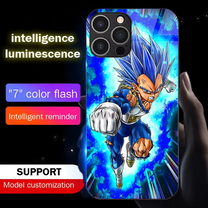 Coque de téléphone Vegeta SSJ Blue Dragon Ball à led - UnitGeeK