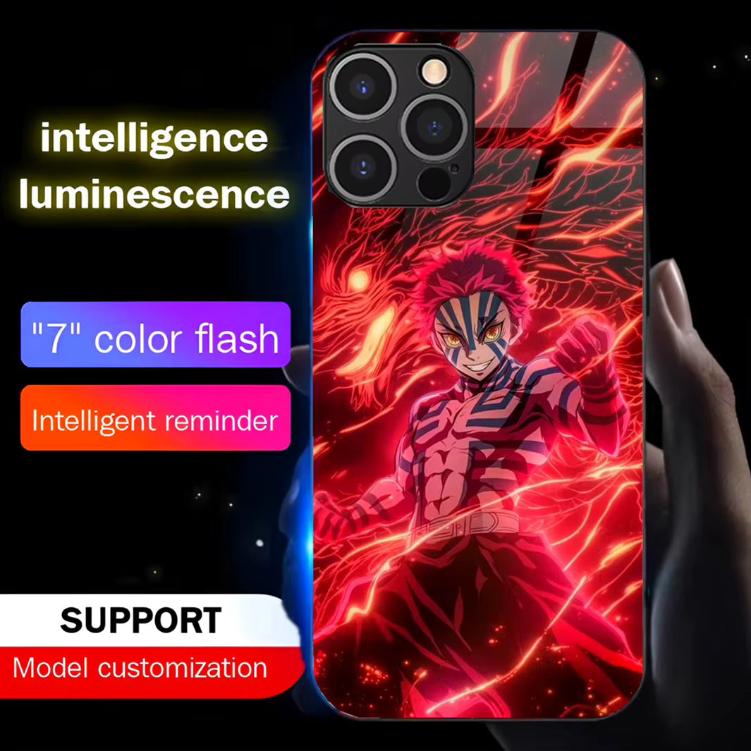 Coque de téléphone Akaza Demon Slayer à led - UnitGeeK