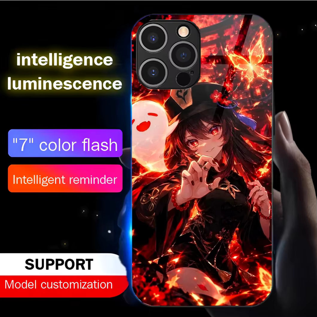 Coque de téléphone Hu Tao Genshin Impact à led - UnitGeeK