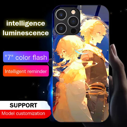 Coque de téléphone Lumine et Aether Genshin Impact à led - UnitGeeK