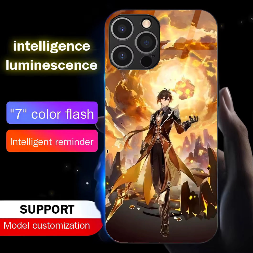 Coque de téléphone Zhongli Genshin Impact à led - UnitGeeK