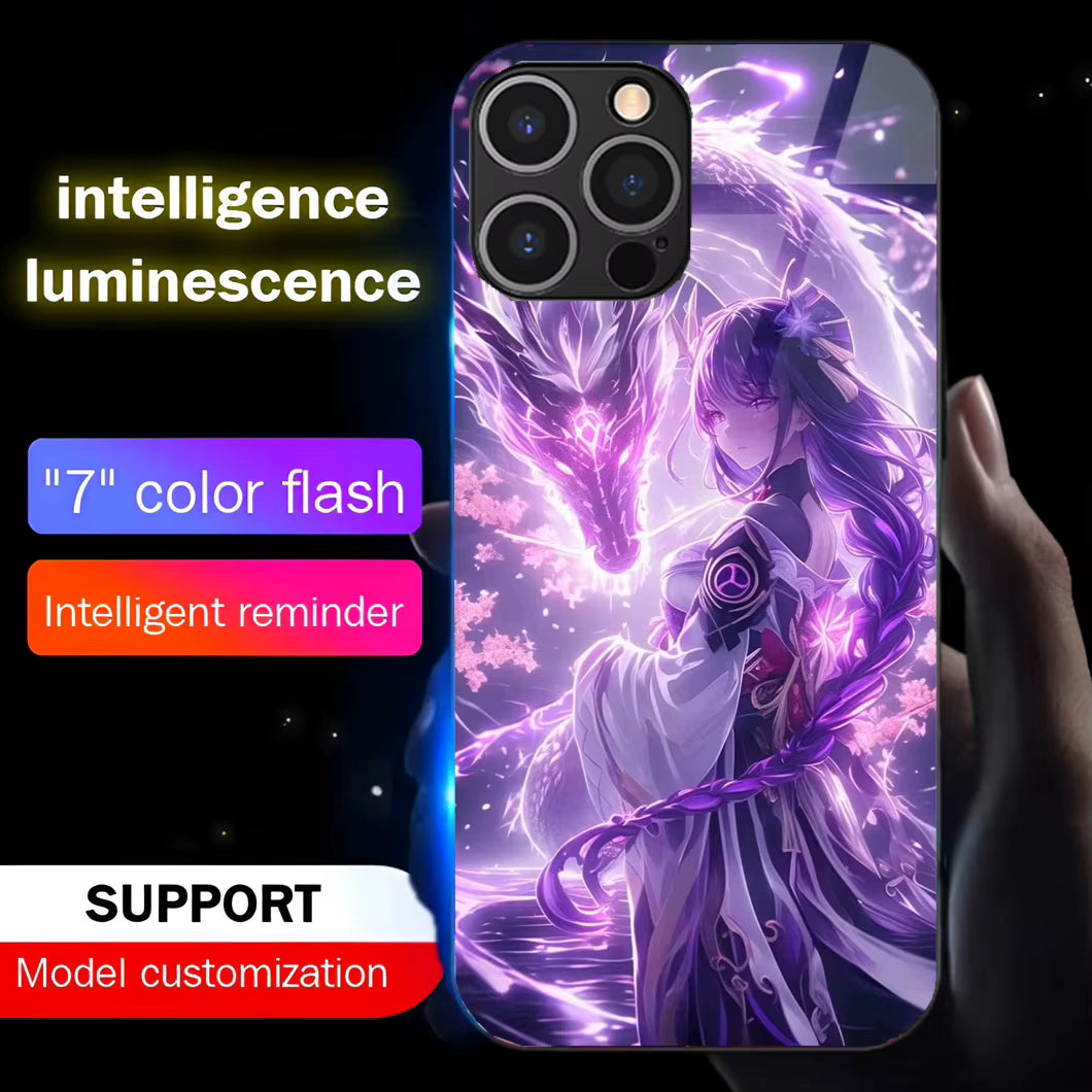 Coque de téléphone Shogun Raiden Genshin Impact à led - UnitGeeK