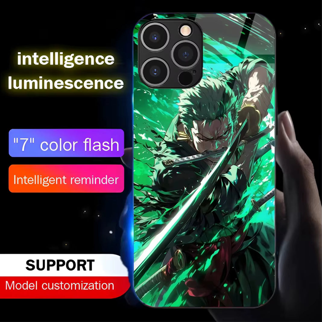 Coque de téléphone Zoro One Piece à led - UnitGeeK