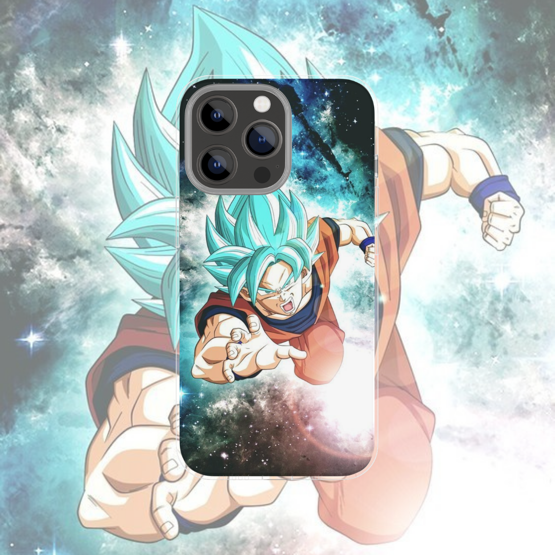 Coque de téléphone Goku SSJ Blue Dragon Ball en silicone - UnitGeeK
