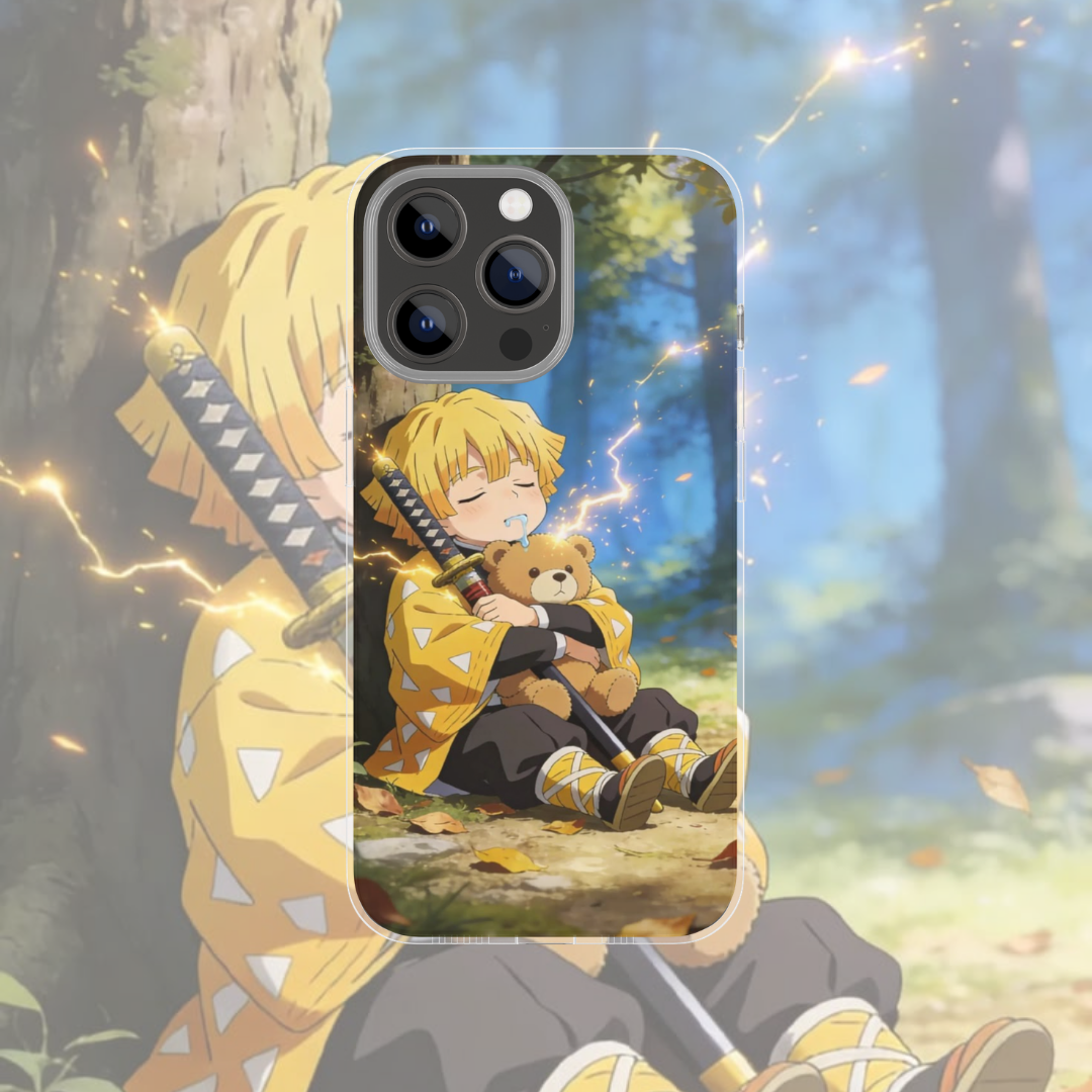 Coque de téléphone Zenitsu Demon Slayer en silicone - UnitGeeK