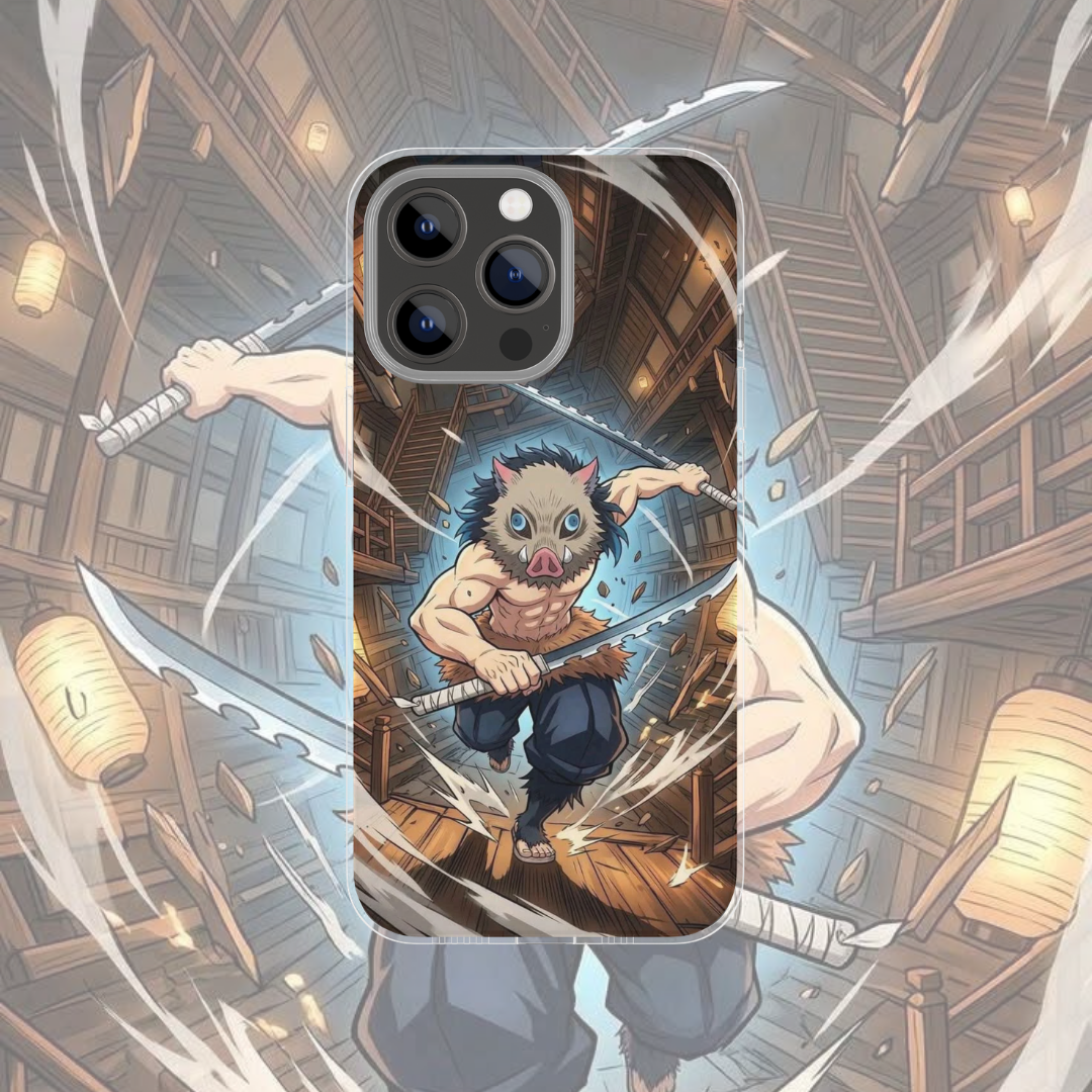 Coque de téléphone Inosuke Demon Slayer en silicone - UnitGeeK