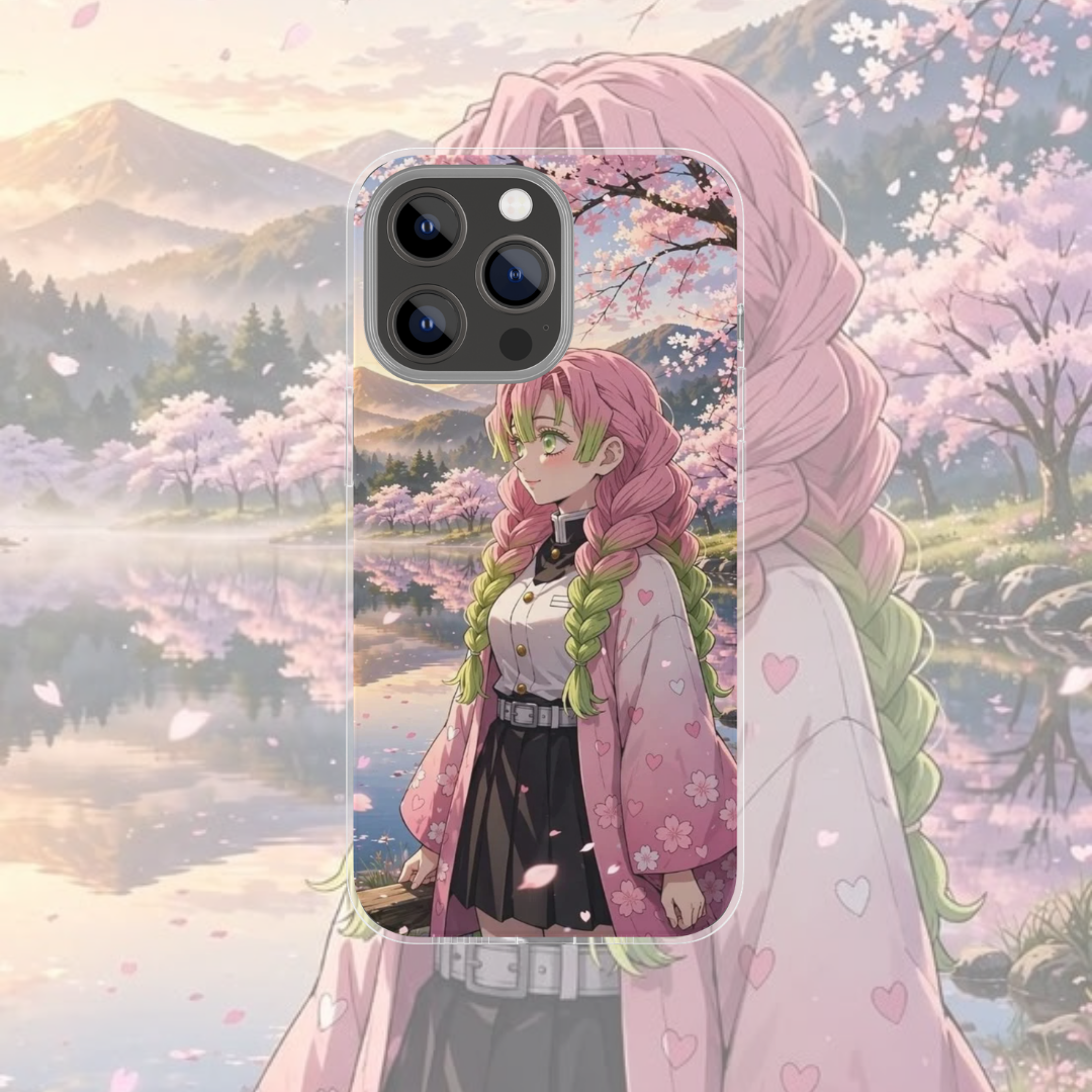 Coque de téléphone Mitsuri Demon Slayer en silicone - UnitGeeK