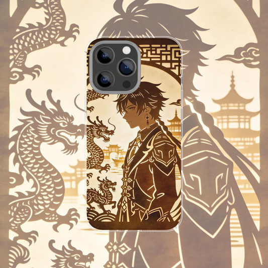 Coque de téléphone Zhongli Genshin Impact en silicone - UnitGeeK