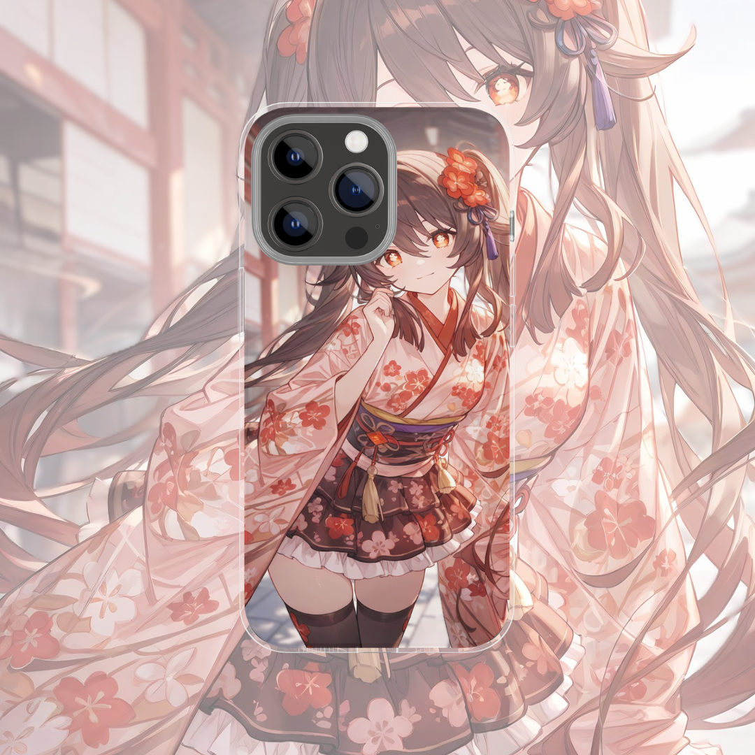 Coque de téléphone Hu Tao Genshin Impact en silicone - UnitGeeK