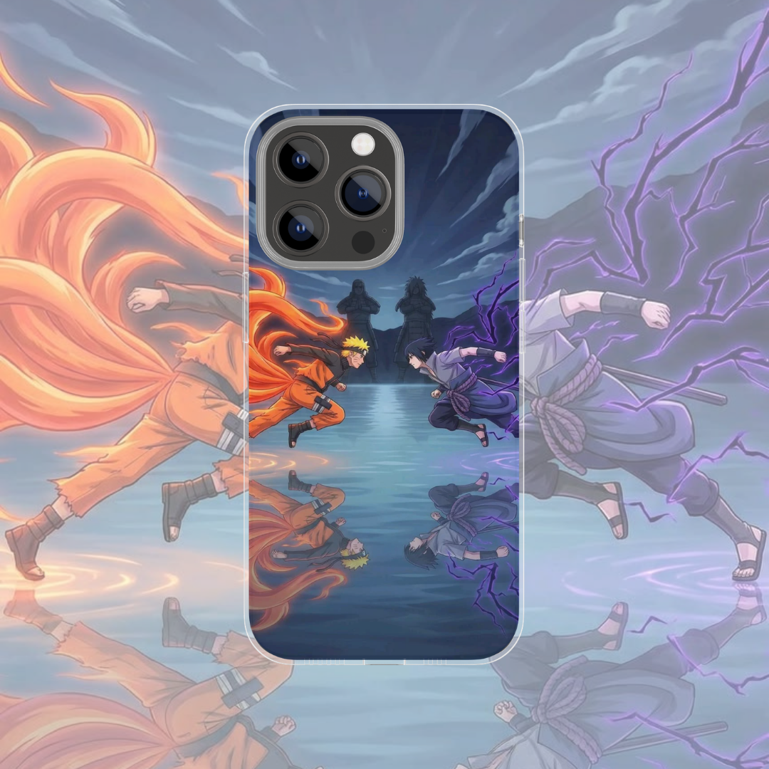 Coque de téléphone Naruto et Sasuke Naruto en silicone - UnitGeeK