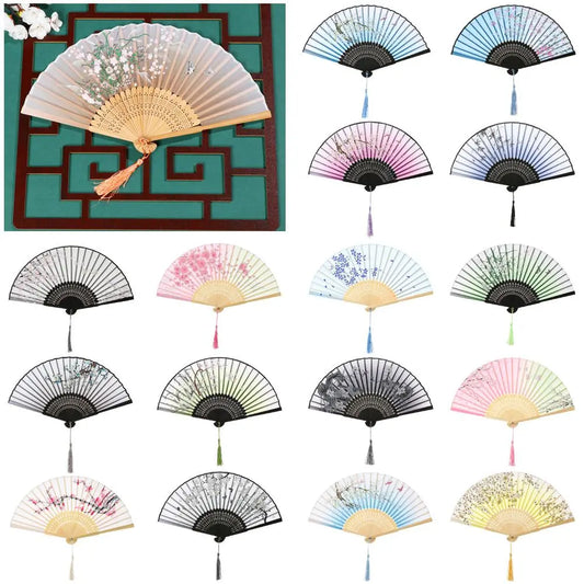 Bamboo fan FLORAL style - Travel to Asia