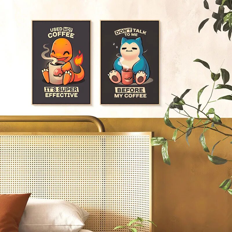 Poster on Canvas VINTAGE COFFEE - Pokémon