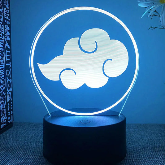 Lampe d'ambiance acrylique LOGO AKATSUKI 3D - Naruto