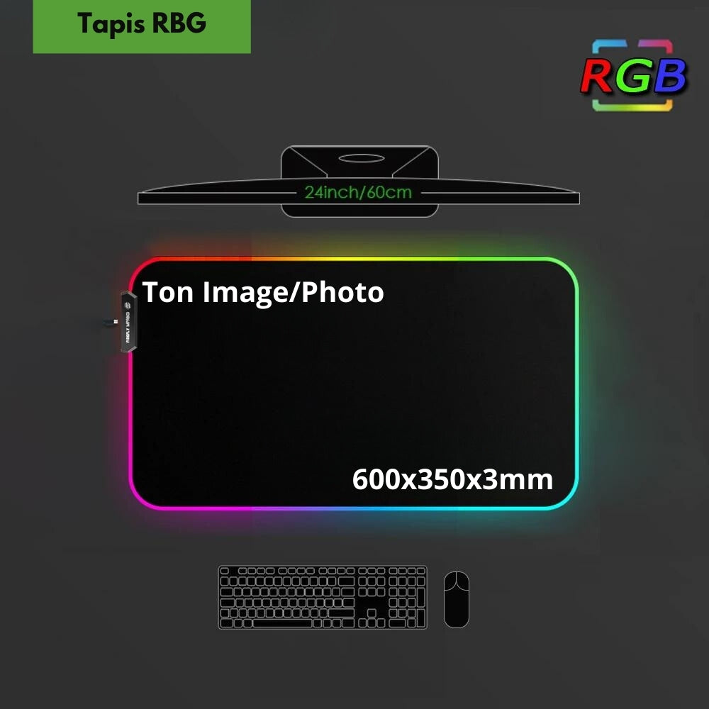 Tapis de souris Personnalisé RGB - Custom