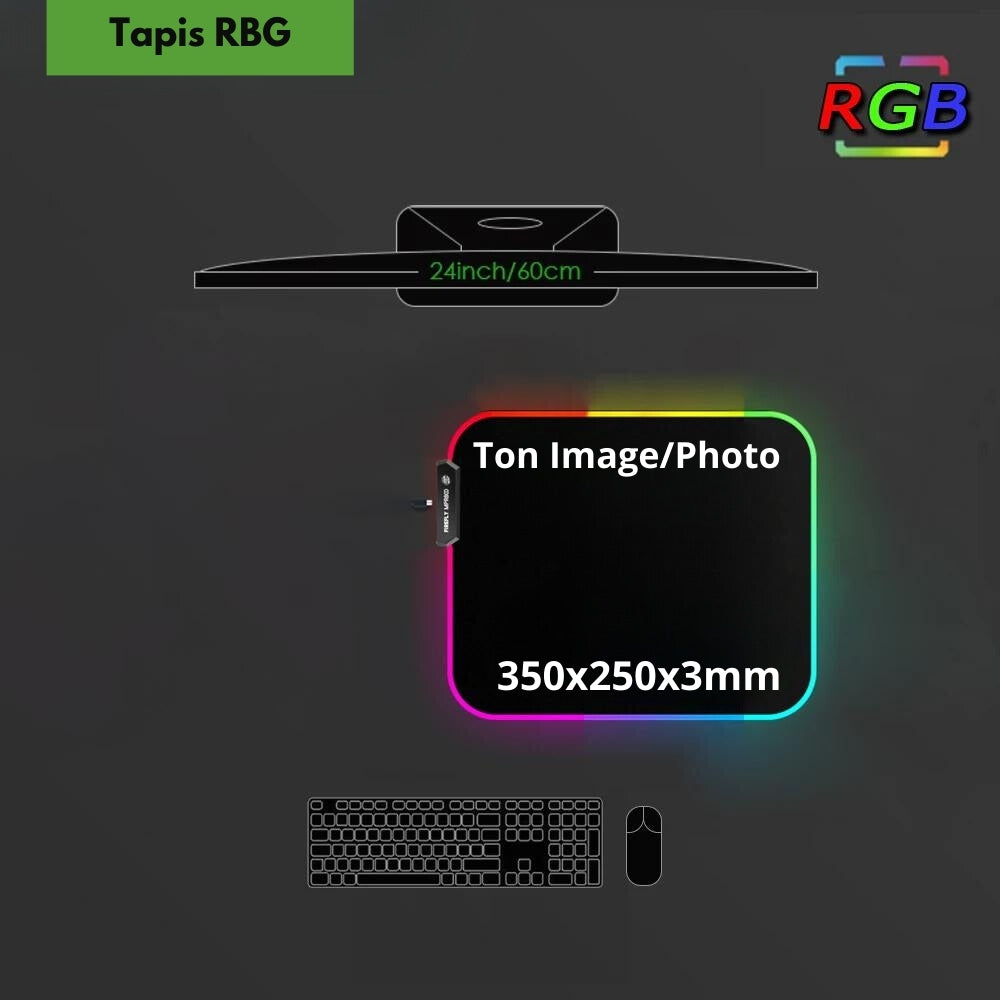 Tapis de souris Personnalisé RGB - Custom