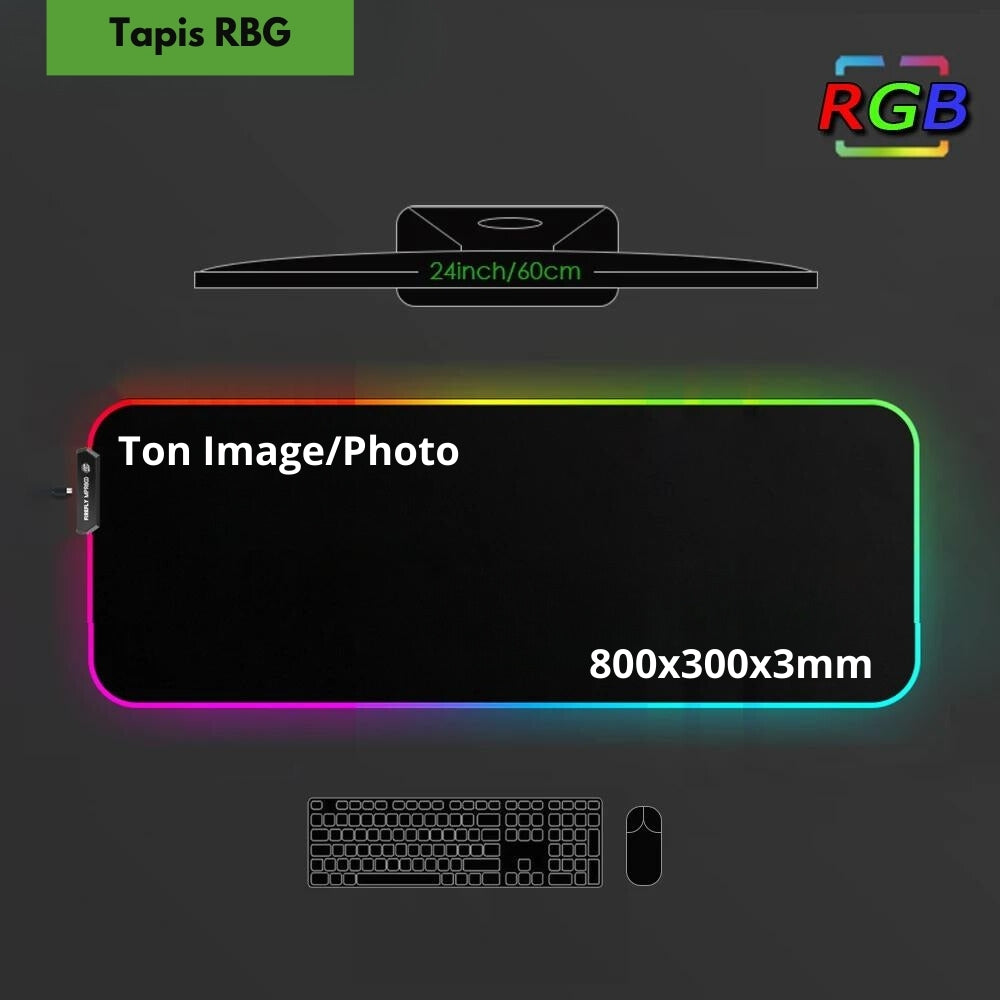 Tapis de souris Personnalisé RGB - Custom