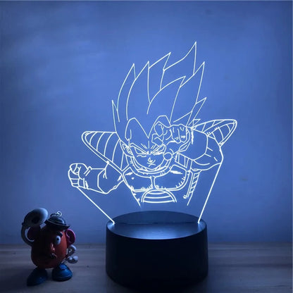 Lampe d'ambiance acrylique VEGETA 3D - Dragon Ball