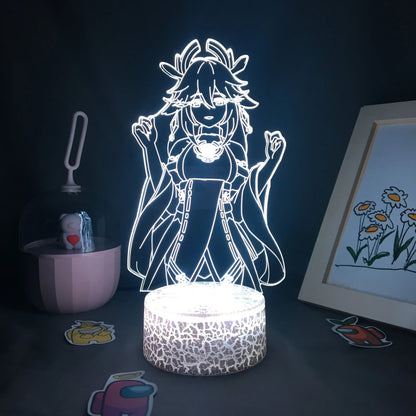 Lampe d'ambiance acrylique led YAE MIKO 3D - Genshin Impact